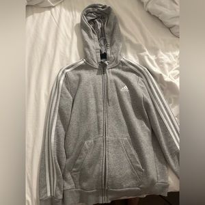 Adidas 3 strip zip up sweater